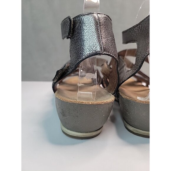 Dansko Veruca Strappy Wedge Sandal Graphite Leather Women's US 10.5-11 EU 41 - Picture 8 of 13